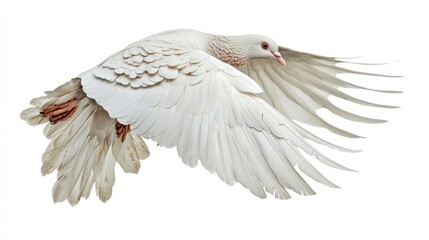 Naklejka premium Elegant White Dove in Flight: A Symbol of Peace and Serenity