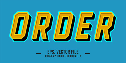 typography ORDER word art illustration, letter editable text effect, vector EPS file