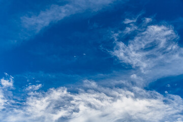 Blue sky with white high clouds