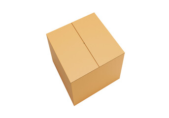 Brown Cardboard paper box, transparent background
