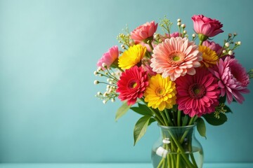 Obraz premium Vibrant bouquet of congratulatory flowers, perfect for celebrations , summer, lilies