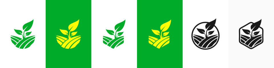 farm design, farm logo, leaf icon, farm logo desfarm, vector, illustration, design, organic, nature, background, natural, food, agriculture, icon, graphic, label, sign, symbol, field, landscape, rural