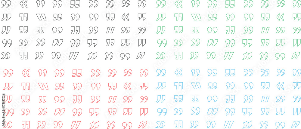 Fototapete quote marks abstract vector icon set quotes icon. quote mark icon set for conversation or definition