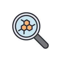 Magnifying Glass Reveals Molecular Structure In Scientific Research
