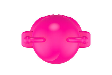 CUTE BABY RATTLE TEETHER TOY BEE WASP, Playful Pink Insect Toy Cheerful Expression, Cute Magenta Butterfly Figurine for Children with Antennae and Decorative Wings on a PNG Transparent Background