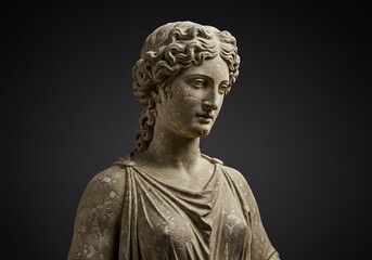 Statue of a person on a solid background