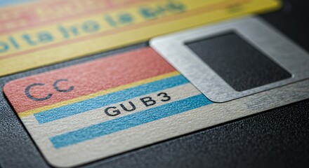 Close-up of a Vintage 5.25-inch Floppy Disk Label: A Nostalgic Glimpse into Retro Computing