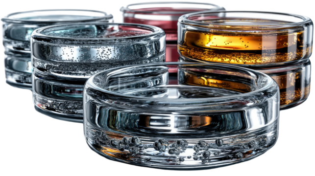 A Spectrum of Drinks: A visually stunning collection of meticulously arranged drinking glasses filled with a diverse array of beverages, each exuding its own unique hue.