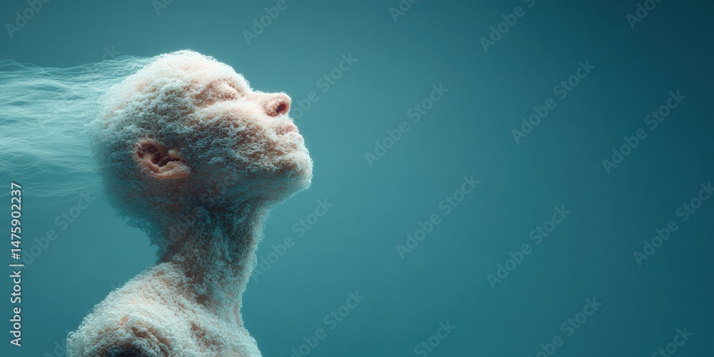 Aufkleber ethereal neurotech visualization cognitive transformation in immersive blue aesthetic - ai-powered m