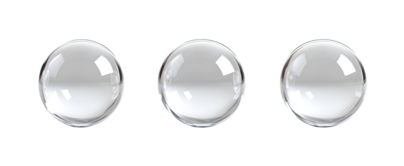 Three Clear Glass Spheres