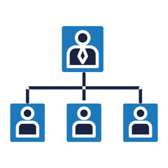 Organization structure icon blue