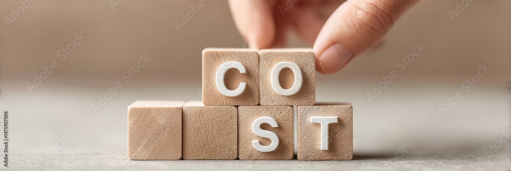 Aufkleber Minimalist Cost Reduction Strategy Wooden Block Stacking Reveals Innovative Business Analytics and Operational Efficiency Optimization Techniques