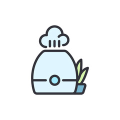 Fresh Air Humidifier With Houseplant Promoting Wellness And Tranquility