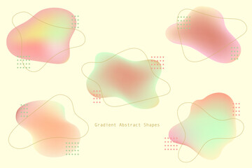 幾何学模様のグラデーション図形　フレーム　未来的　　黄色　オレンジ　緑