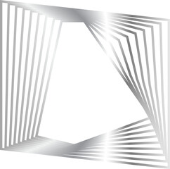 Square dynamic with metallic glowing silver, banner, frame, symbol