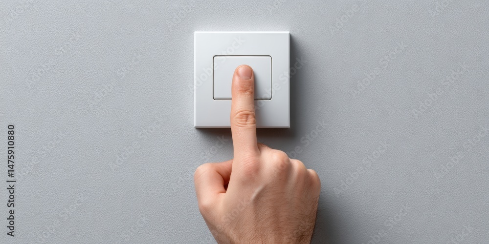 Poster minimalist smart home energy management sleek switch interface showcasing digital consumer empowerme