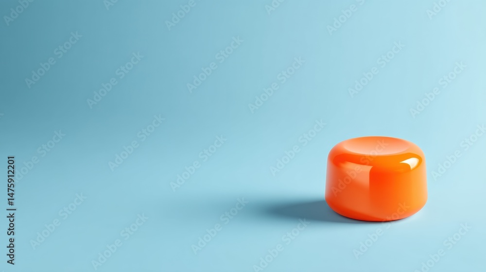 Aufkleber Minimalist UX Design Solution Vibrant Orange Help Button on Soft Azure Interface - Intuitive Digital Support for Modern User Experience and Branding Innovation