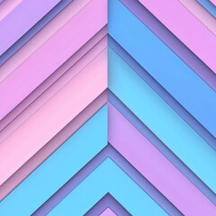 Fototapeta premium Pastel chevron pattern with luminous ombre effect in blue and pink