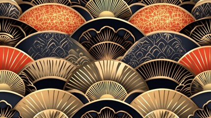 Intricate Japanese Fan Pattern Design japanese patterns