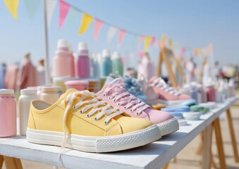 DIY Pastel Sneaker Customization Gen Z Creative Workshop Empowering Personal Style with Sustainable Fashion Craft and Social Media-Ready Aesthetic