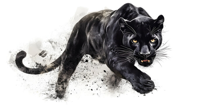 Watercolor Black Panter