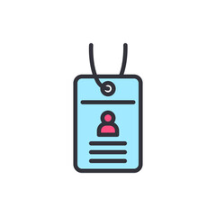 Light Blue Employee Identification Badge For Workplace Environment