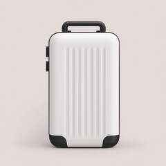 Sleek White Travel Suitcase with Black Accents for Modern Journeys