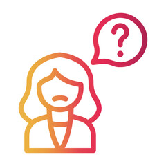 confused Line Gradient Icon