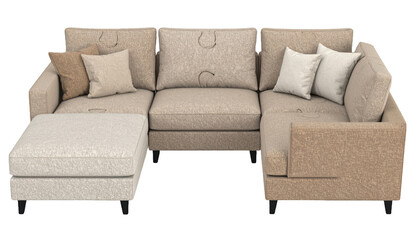 Plush Puzzle Piece Sofa Set Isolated on White Background