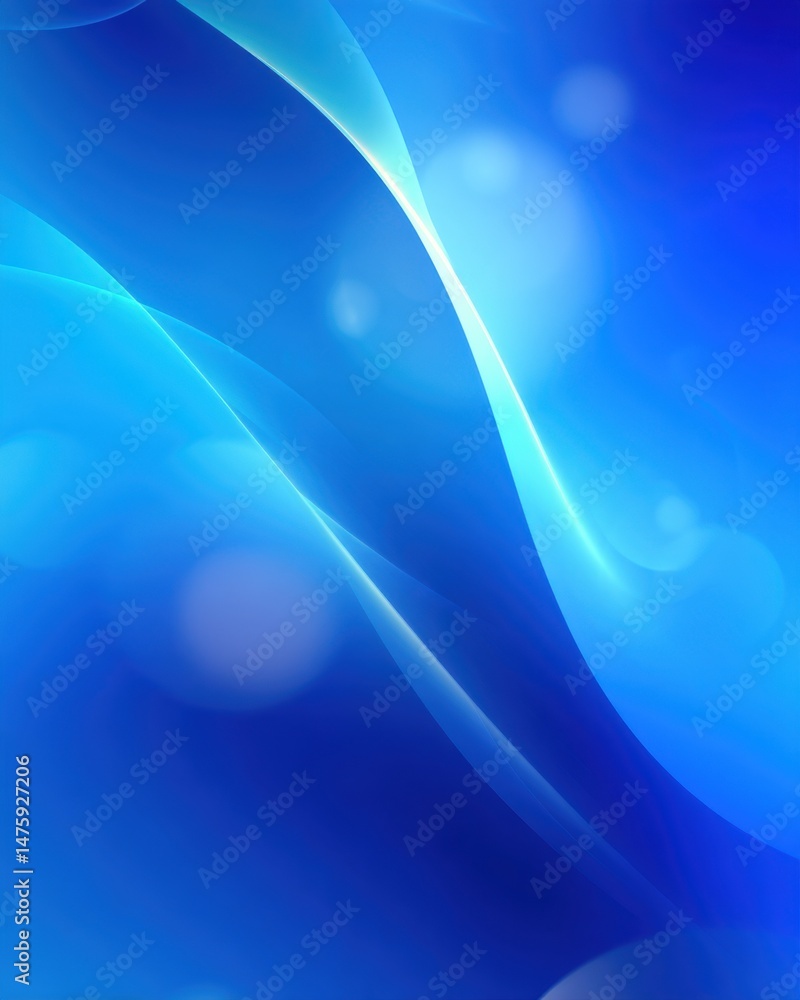 Poster abstract blue background with glowing waves and bokeh effect modern graphic design element