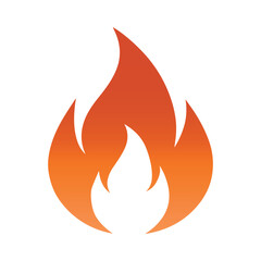 High quality fire emoticon isolated on white background. Fire emoji vector illustration. Lit icon.