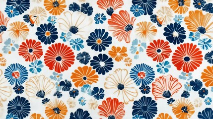 Vibrant Floral Fabric Pattern japanese patterns