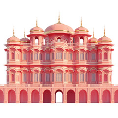 Obraz premium Majestic Pink Palace with Intricate Arches and Domes