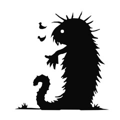Devil monster Halloween silhouette