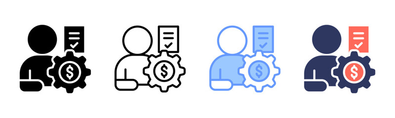 Investor icon sheet multiple style collection