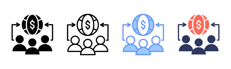Investor icon sheet multiple style collection