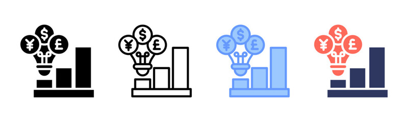Revenue icon sheet multiple style collection