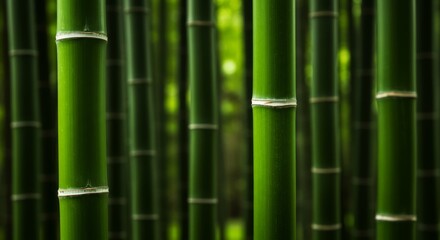 Obraz premium Tranquil bamboo forest with lush green stalks for nature and zen decor