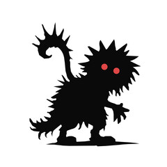 Devil monster Halloween silhouette