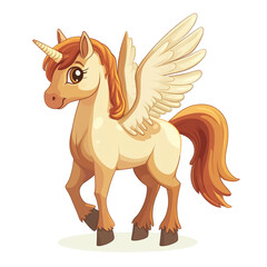 Adorable winged unicorn magical creature fantasy art cute pony