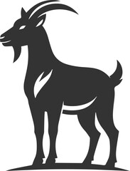 Vector silhouette of a goat animal black