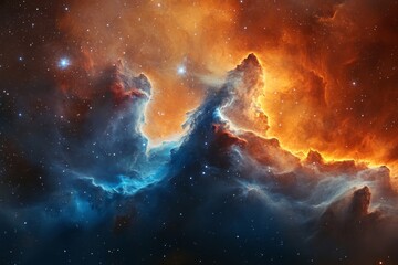 Obraz premium Cosmic nebulae display swirling colors of space