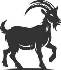 Vector silhouette of a goat animal black