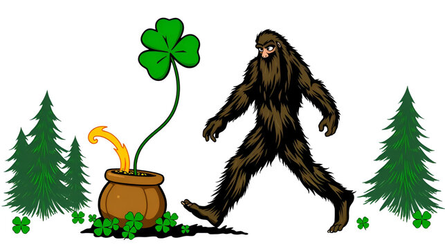 Bigfoot Shamrock Bigfoot Shamrock St Patrick's Day PNG