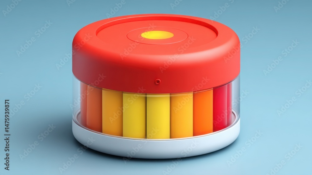 Poster bright representation of a red and yellow light symbolizing mood-fit messaging in outreach and commu