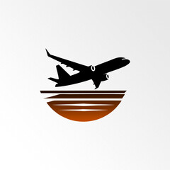 Airplane Silhouette at Sunset