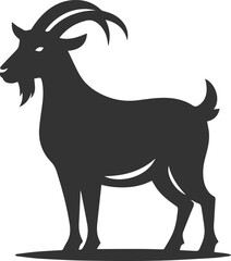 Vector silhouette of a goat animal black