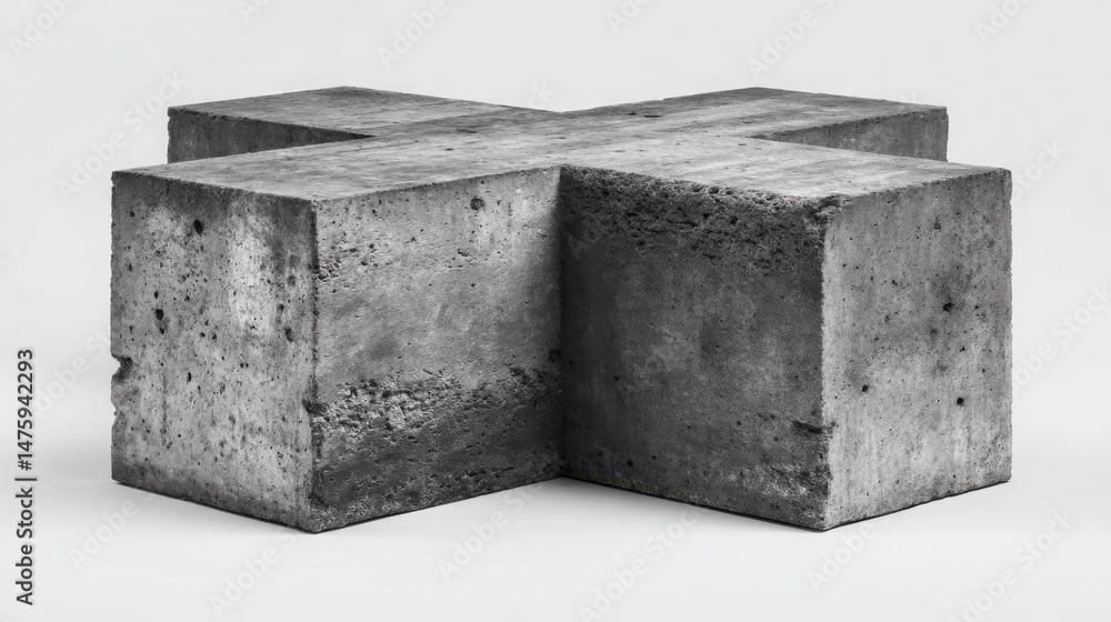 Poster two concrete blocks representing trust architecture beam concept for integrity-first positioning
