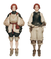 Two Angles of a Fantasy Knight with Delicate Features