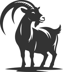 Vector silhouette of a goat animal black